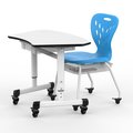 Luxor Height-Adjustable Trapezoid Student Desk with Drawer MBS-DESK